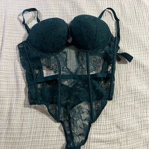 Brand New Green VS Lace Teddy